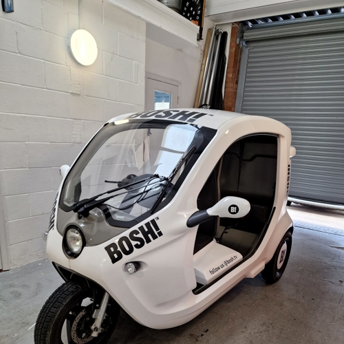 Car scooter with decals